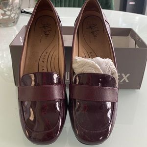 Active Arch sole/the color burgundy -pattern leather style